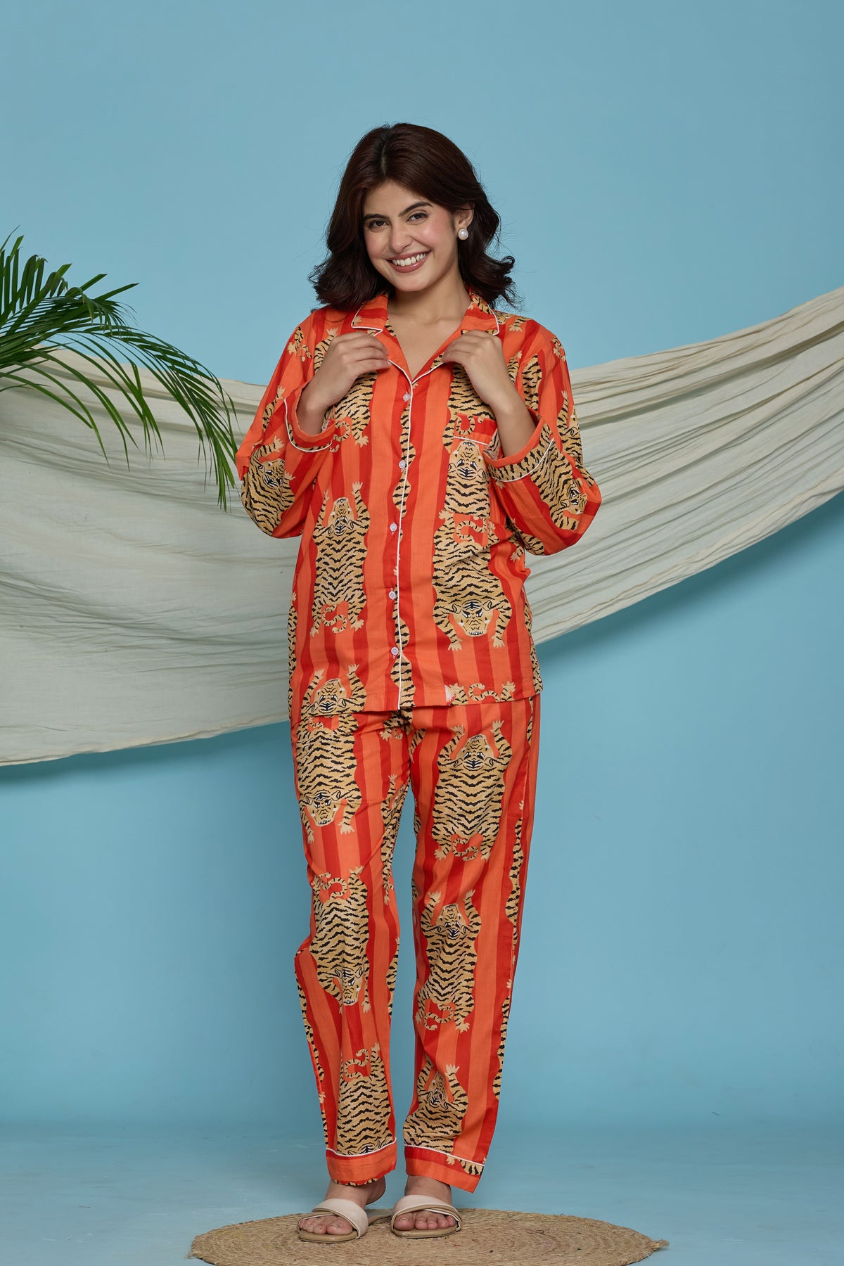 Orange Tiger Pyjama Set