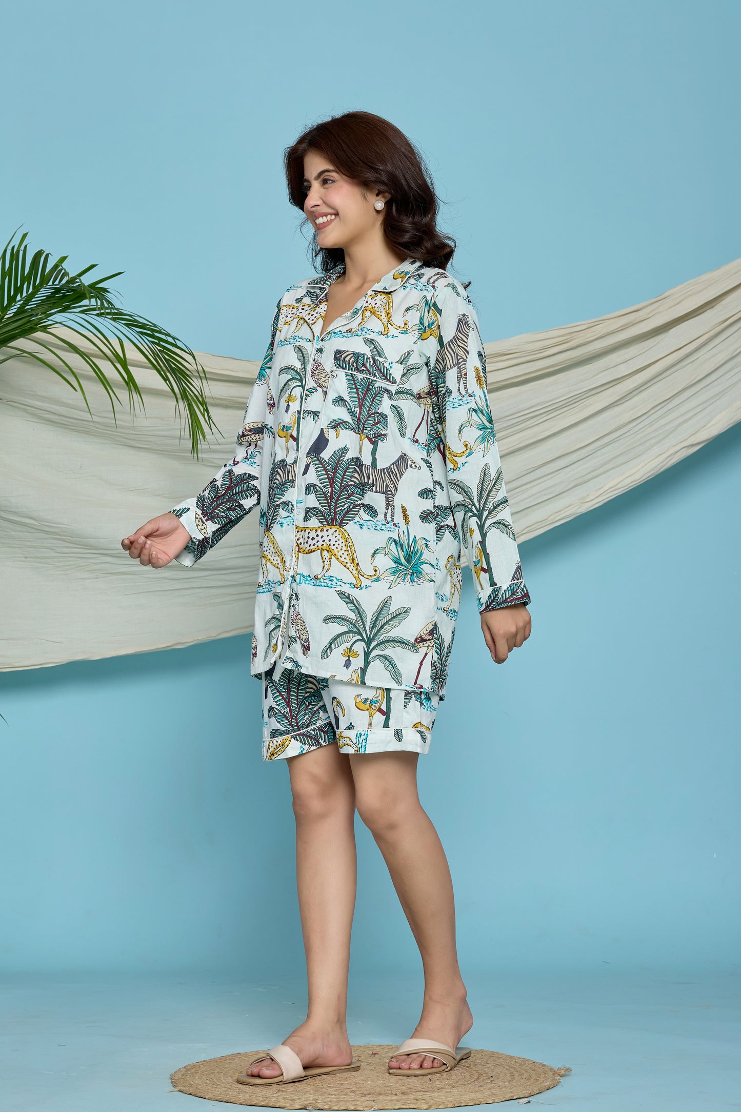 White Jungle Pyjama Set